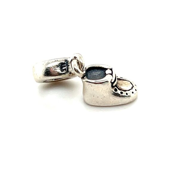 Pandora Two-Tone Baby Girl Pink Cz Shoe Charm - Picture 3 of 3